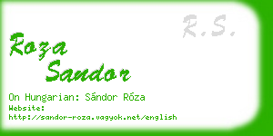 roza sandor business card